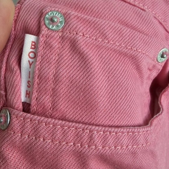 Boyish "The Charley" High Rise Rigid Wide Leg Pink Jeans - Picture 7 of 10